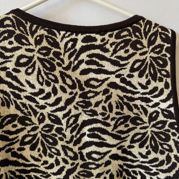 ST JOHN SPORT TANK TOP ANIMAL PRINT LEOPARD CHEETAH METALLIC GLAM LUXE BOLD L - Picture 5 of 11